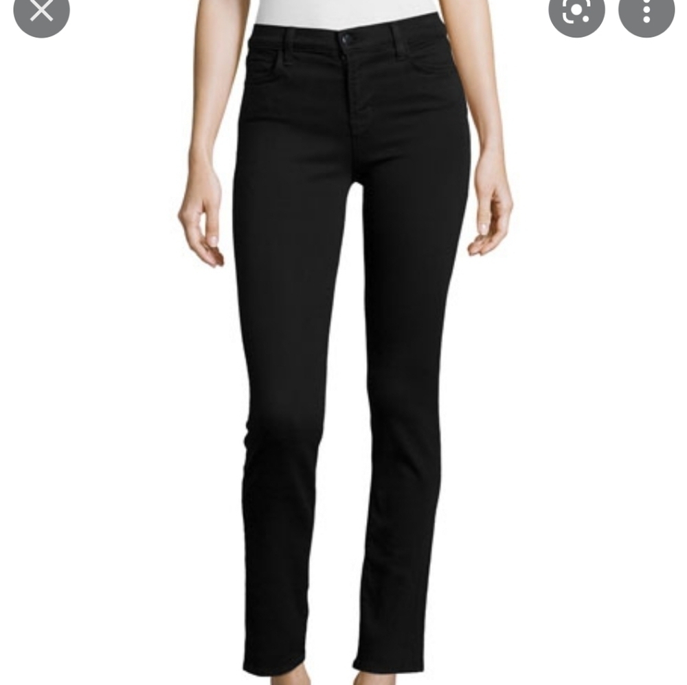 J Brand Maria  Mid- rise Straight leg jeans black size 24